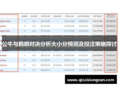 公牛与鹈鹕对决分析大小分预测及投注策略探讨